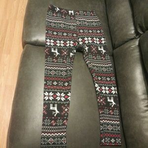 Christmas fleece leggings